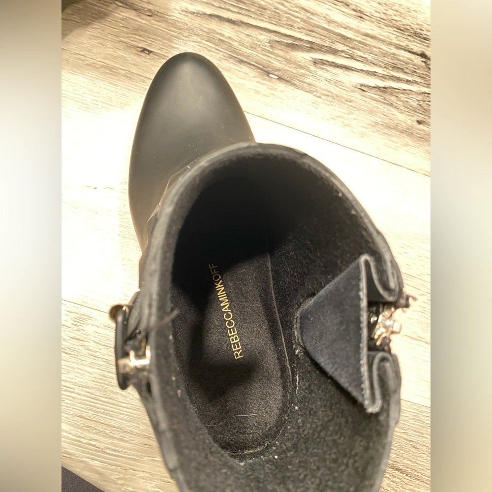 REBECCA MINKOFF Quincy Waterproof Rain Boots/Booties Women’s Size 8 Black - Picture 7 of 14